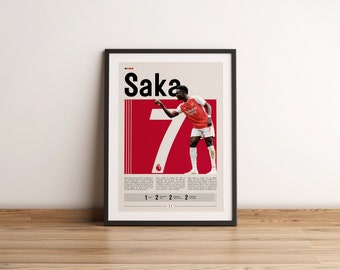 Bukayo Saka Arsenal Poster, 2023/24, Digital Download, England Soccer, Sports Bedroom Poster, Football Print, Uni Dorm Room