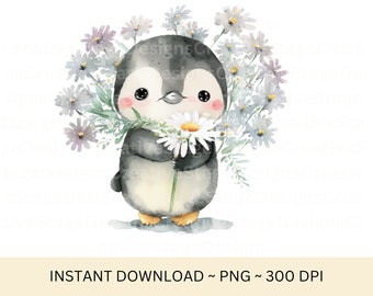 Cute Penguin Png Files for Sublimation | Penguin Watercolor | png files for tumbler | Penguin Png | Watercolor animal png | png file
