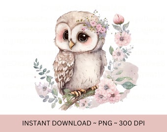 Cute Owl Png Files for Sublimation | Owl Watercolor | png files for tumbler | owl png | Watercolor animal png | png file