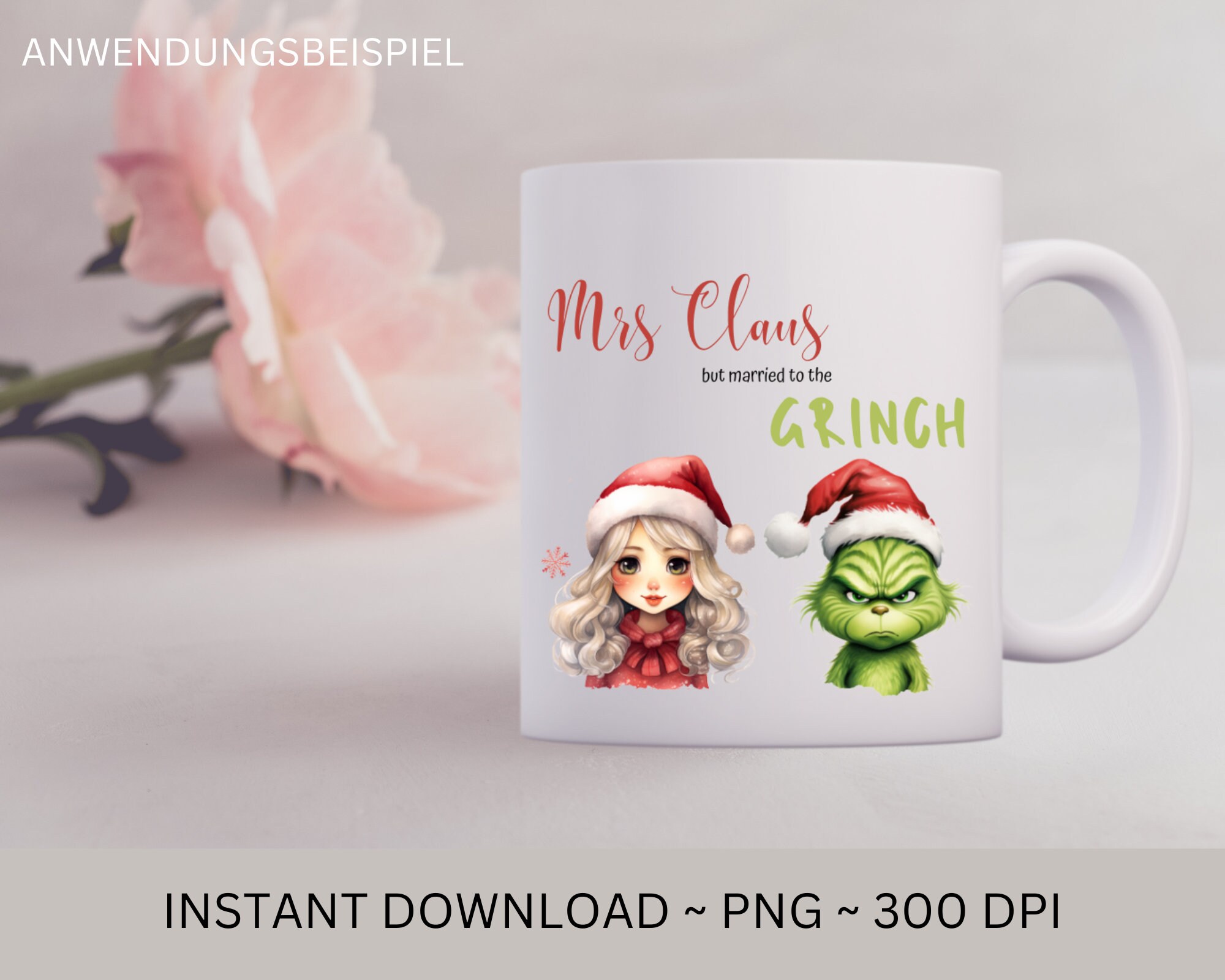 Mrs Claus but Married to the Grinch Png, Grinch Clipart, Merry ...