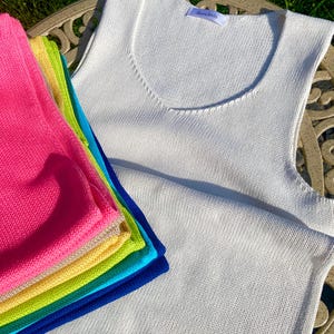 Cotton Knitted Top Lightweight Summer Tank Breathable Soft Knitwear Casual Sleeveless Shirt  Elegant Boho Style Cotton Blouse Basic  top