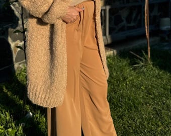 unique Hand Knit Merino Wool Oversized Cardigan Chunky Knit