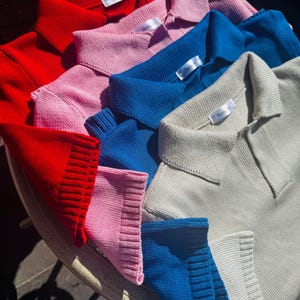 Polo shirt Cotton polo Organic cotton Knitted polo shirt Summer top Cotton sweater Summer Polo Personalized polo Polo sweater T-shirt
