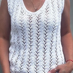 Lace Cotton Summer Top Knitting lace summer top knitting  cotton top tank top for summer lace top design  white knitted top