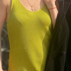 Silk Top Mulberry silk knitted top silk handknitted  top Basic wide strap silk top cami silk clothes one of a kind silk blouse silk t-shirt