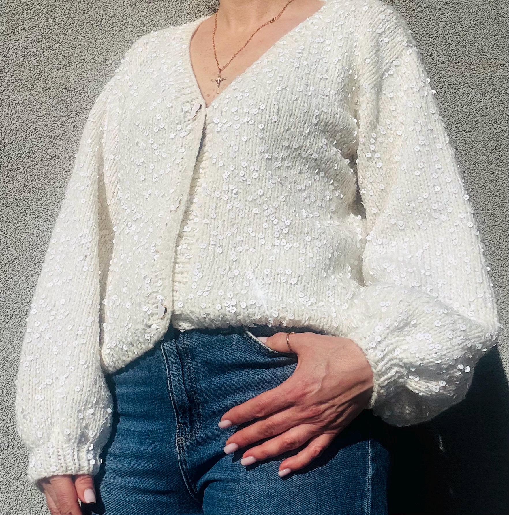 Strickpullover Glitzer Pullover GrÃ¼n Damen Glitzer Grauer