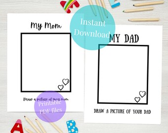 Mother's Day worksheet, Father's Day worksheet, gift for mom and dad from child, printable pdf