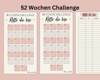 52 Wochen Lose Sparchallenge | Rette die Lose