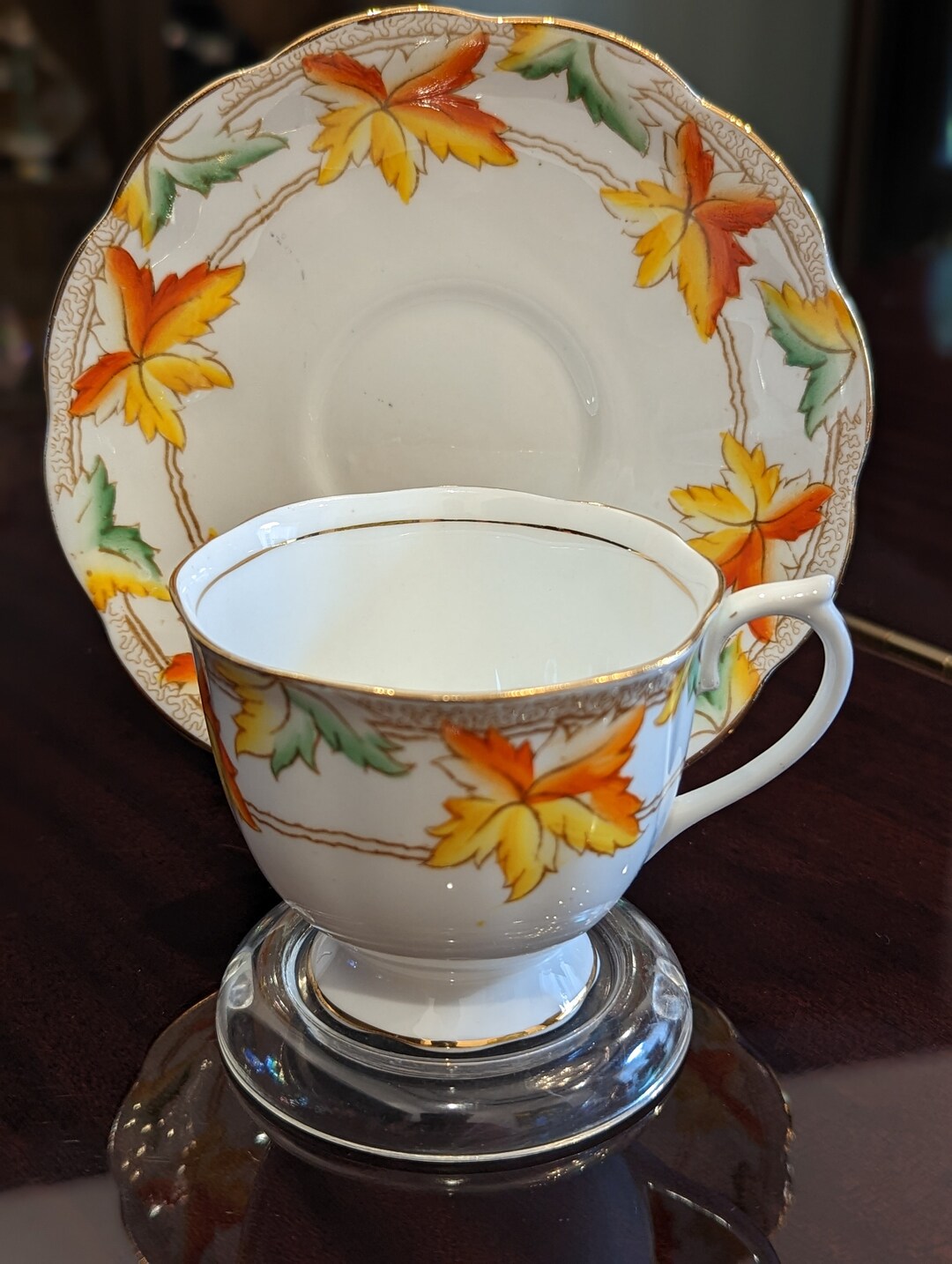 Rare, Vintage, Royal Albert Maple Leaf 1533 Crown China Tea Cup and