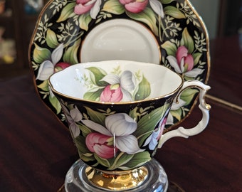 Royal Albert " Provincial Flowers" Ladys Slipper Tea Cup and Saucer 1975