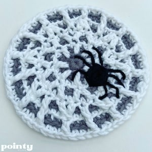 Crochet Coaster Spider Web Halloween Spooky Pattern Digital Downloadable PDF