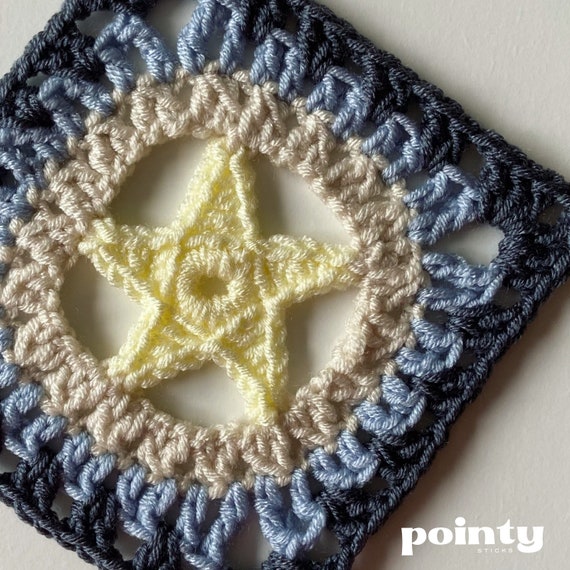 Granny's A Star Crochet Granny Square Pattern Downloadable PDF pattern