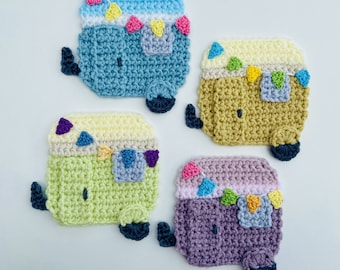 Happy Camper Caravan Applique or Bunting Pattern Crochet Pattern PDF Digital Download