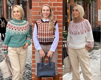 Mosaic Crochet Sweater & Vest Patterns – E-Book Bundle (US Terms)