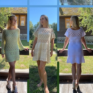 COMBO #4 - 3 gorgeous lace dress patterns - Olivia, Annabelle, Mirabelle patterns, bunch of patterns, pattern bundle, crochet e-book