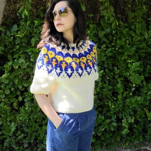 Size-inclusive crochet PATTERN sweater &quot;INGRID&quot;, XS-4X size, plus fit pattern, crochet jumper, crochet pullover, crochet cardigan, mosaic