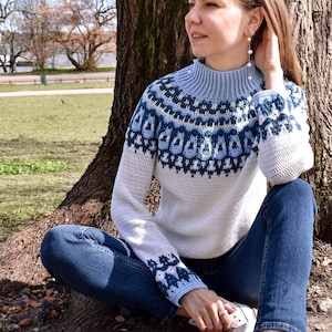 Crochet PATTERN &quot;Rada&quot; sweater, size inclusive, XS-5X plus size fit, crochet jumper, crochet pattern, crochet pullover, crochet cardigan