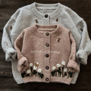 Bumblebee Cardi PATTERN - Knitting pattern for children (sizes from 0-9 months to 10-11 years)