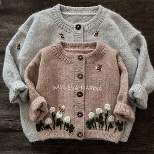 Bumblebee Cardi PATTERN - Knitting pattern for children (sizes from 0-9 months to 10-11 years)