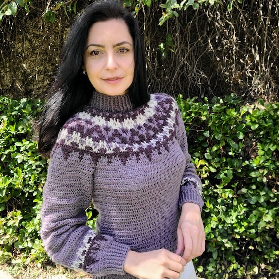 Gertrude Size inclusive Crochet Sweater PATTERN XS 5X Size Plus Fit Pattern Crochet Jumper Crochet Pullover Crochet Cardigan Mosaic Etsy UK