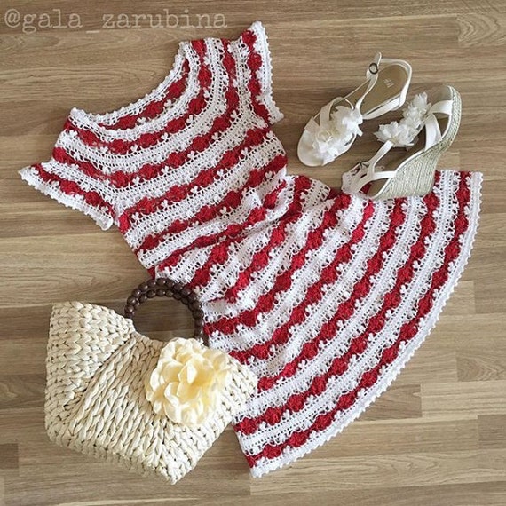white christmas dresses Free Easy Caron Daisy Dress Crochet Pattern main image 0
