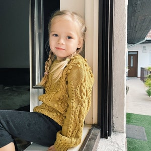 Currant Sweater Knitting PATTERN - Kids Aran Cable, Nupps and Popcorn stitch, for Advanced knitting skills (PDF instructions) image 8