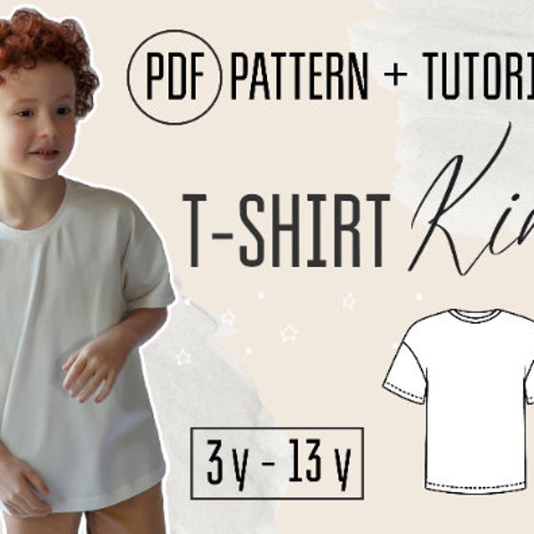 T-shirt "Kim" PDF Sewing Pattern (sizes for 2 to 13 years) / Girls Patterns / Boys Patterns / sewing tutorial by Milkyclouds