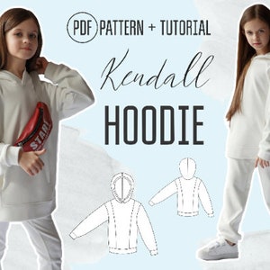 Hoodie "Kendall" PDF Sewing Pattern (sizes for 2 to 13 years) / Girls Patterns / Boys Patterns / sewing tutorial by Milkyclouds