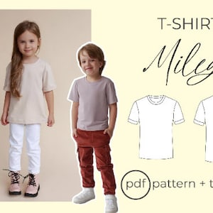 T-shirt "Miley" PDF Sewing Pattern (sizes for 3 to 16 years) / Girls Patterns / Boys Patterns / sewing tutorial by Milkyclouds