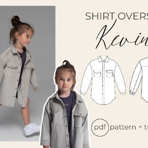 Shirt Oversize "Kevin" PDF Schnittmuster (Größen für 3 bis 16 Jahre) / Mädchen Muster / Jungen Muster / Nähanleitung von Milkyclouds