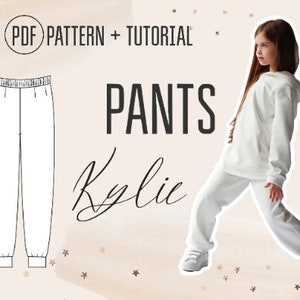 Pants "Kylie" PDF Sewing Pattern (sizes for 2 to 13 years) / Girls patterns / Boys patterns / sewing tutorial by Milkyclouds