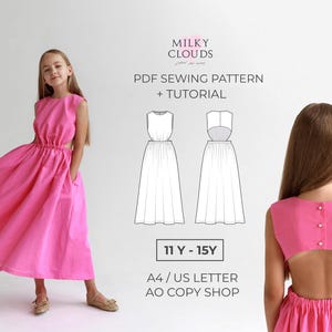 Dress Anna PDF Sewing Pattern/ sizes 11 to 15 years/ Girls Patterns / sewing tutorial