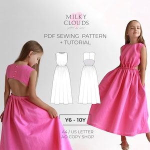 Dress Anna PDF Sewing Pattern/ sizes 6 to 10 years/ Girls Patterns / sewing tutorial