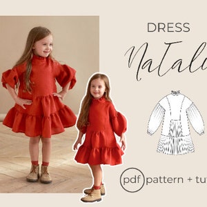 Dress "Natalie" PDF Sewing Pattern (sizes 3 years to 13 years) / Girls Patterns / Toddler dress / sewing tutorial by Milkyclouds