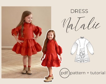 Dress "Natalie" PDF Sewing Pattern (sizes 3 years to 13 years) / Girls Patterns / Toddler dress / sewing tutorial by Milkyclouds