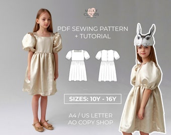 Dress Linda PDF Sewing Pattern (sizes for 10 to 16 years) / Girls Patterns / sewing tutorial