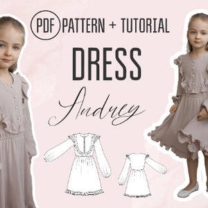 Dress "Audrey" PDF Sewing Pattern (sizes for 6 months to 13 years) / Girls Patterns / Toddler dress / sewing tutorial by Milkyclouds