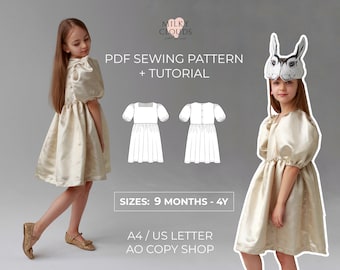 Dress Linda PDF Sewing Pattern (sizes for 12 months to 4 years) / Girls Patterns / sewing tutorial