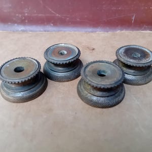 Set 0f 4 Antique Bronze Legs Or Column Ends For French Louis 16 Style Portico clock 19c.