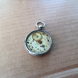 Antique Swiss Geneve Solid Silver Ancre 15 Rubis Men&#39;s Pocket Watch - TO RESTORE