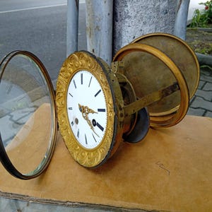 Seltene Antike Große Größe Uhrwerk Set Für Französische Kartell Typ Wand / Tisch Bronze Uhr 19c.-Arbeiten