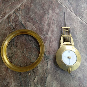 Antique Set Of Bronze Pendulum & Bezel Surround For French Wood Portico Column Clock NAP 3 Style 1860's