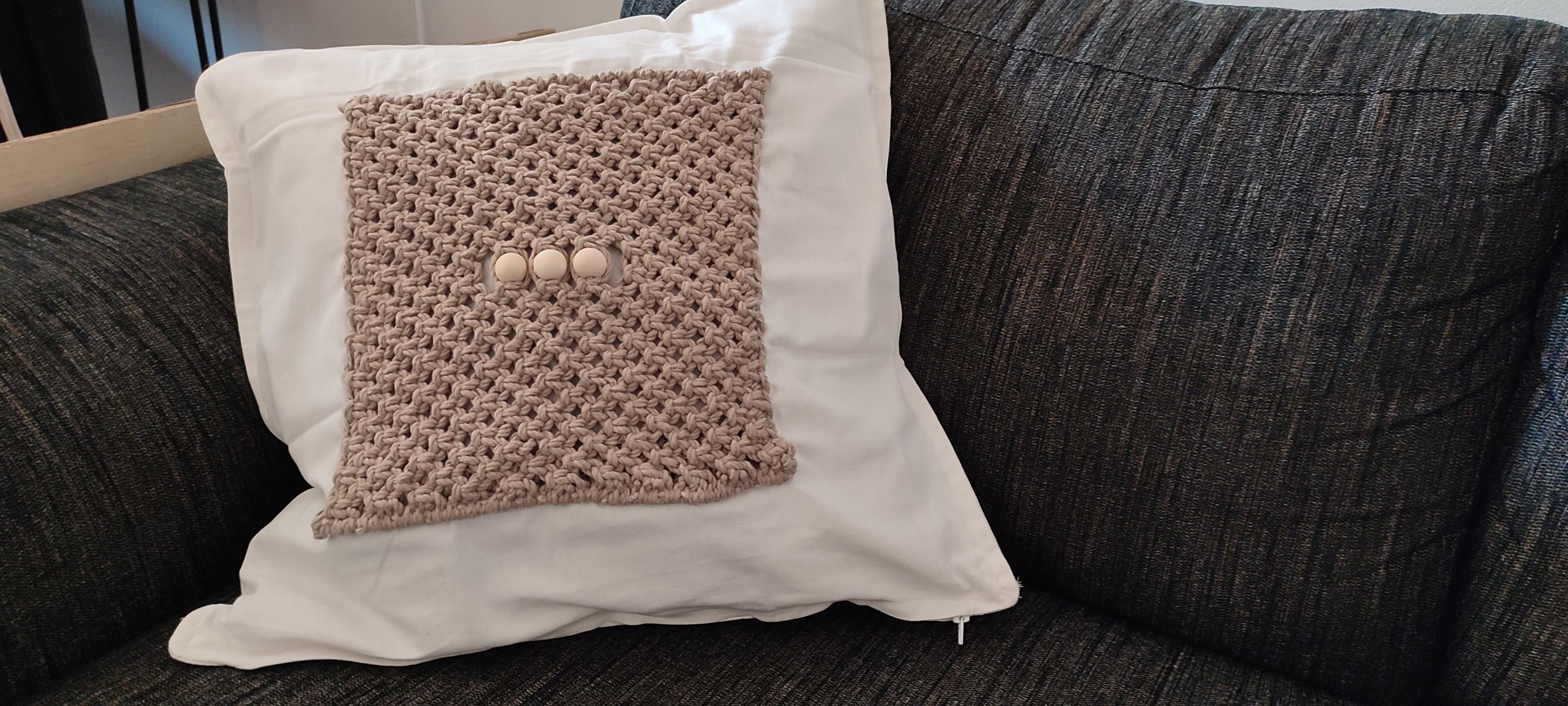 Housse de Coussin Macramé