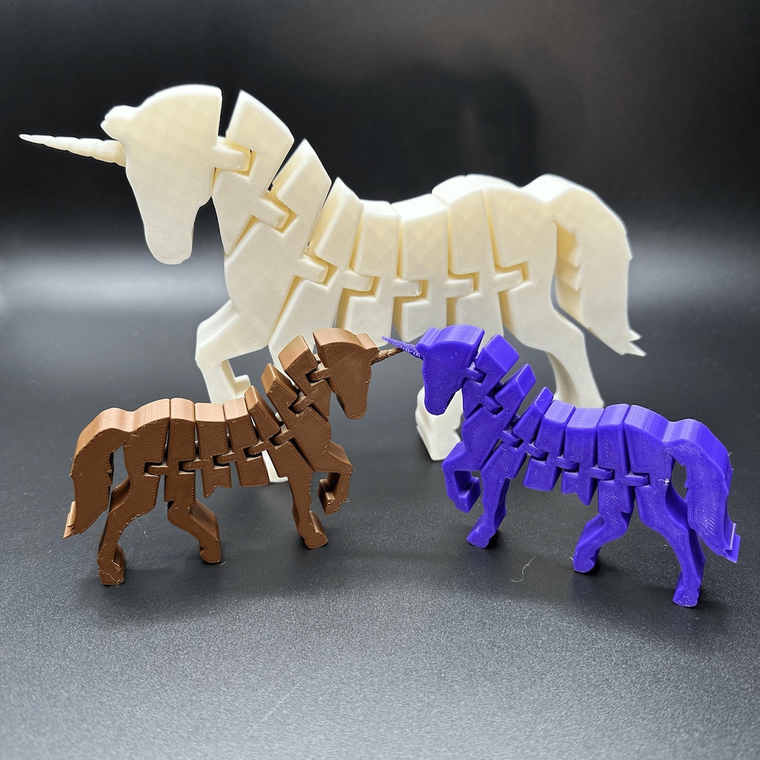 3D Printed Flexi Flat Unicorns Etsy