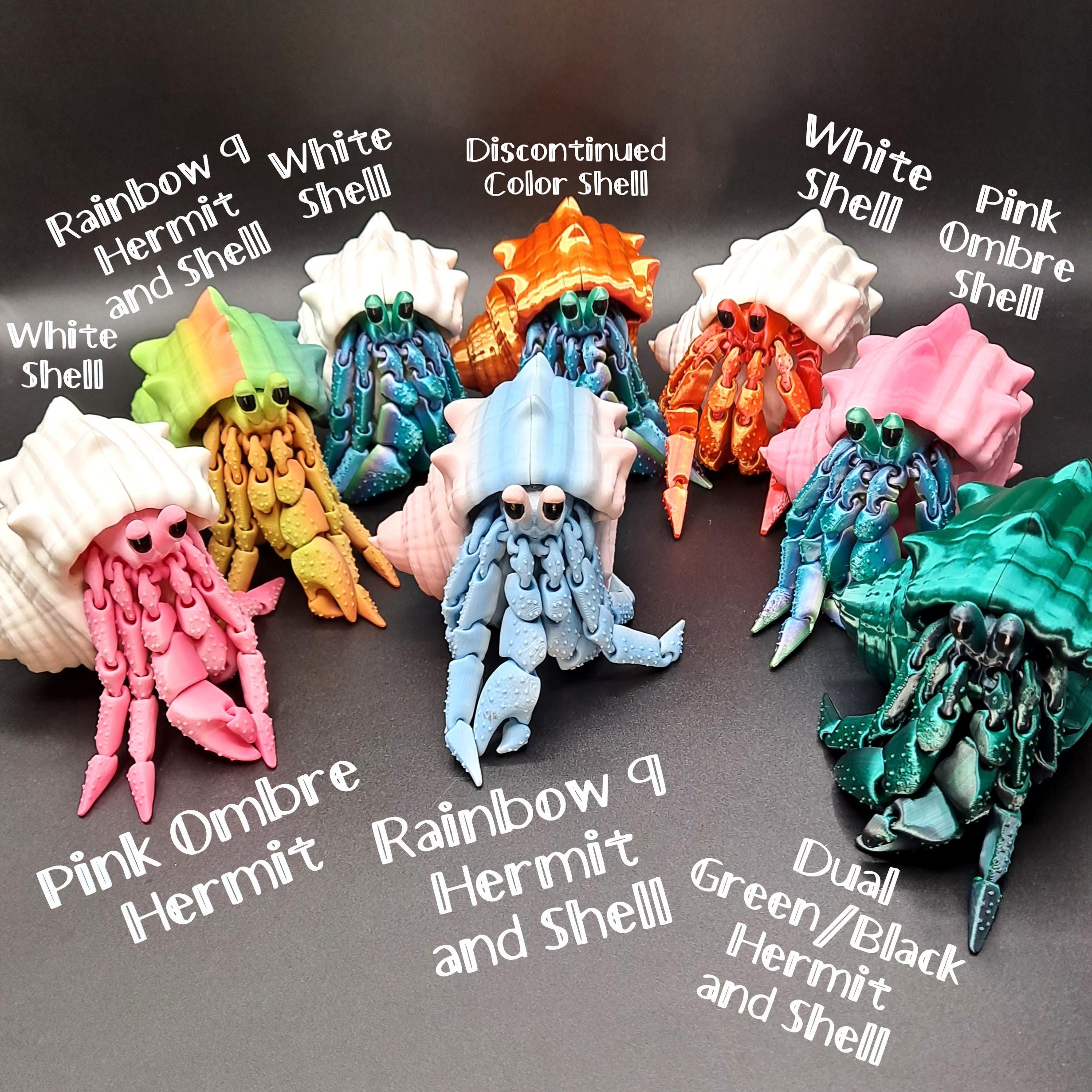 3D Printed Flexi Hermit Crab OR Removable Shell - Etsy