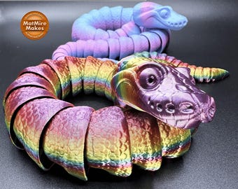 3Dプリントされたフレキシブルボールパイソンヘビ