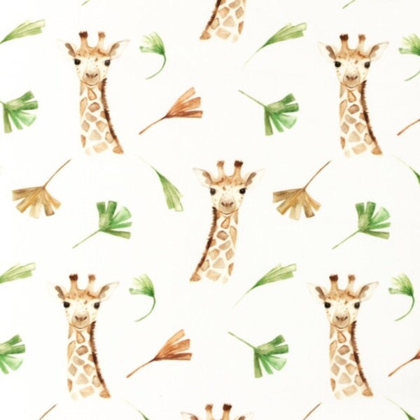Popeline de coton Girafe