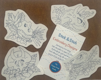 Dinosaur Skulls Stick and Stitch