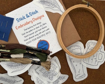 Beer Garden Stick and Stitch Embroidery Kit