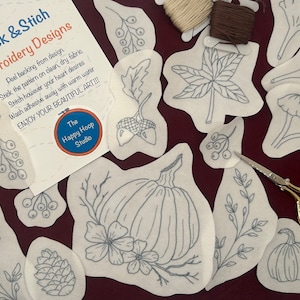 Herbst Garten Stick und Stitch Stickmuster